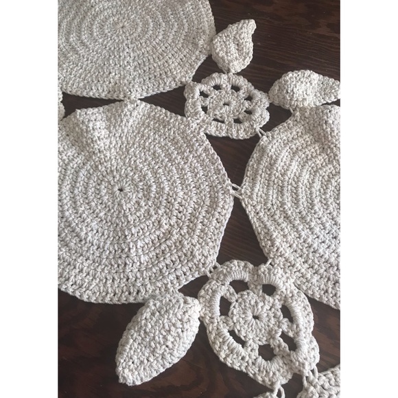 Vintage boho crochet knitted table runner bohemian - Picture 3 of 5